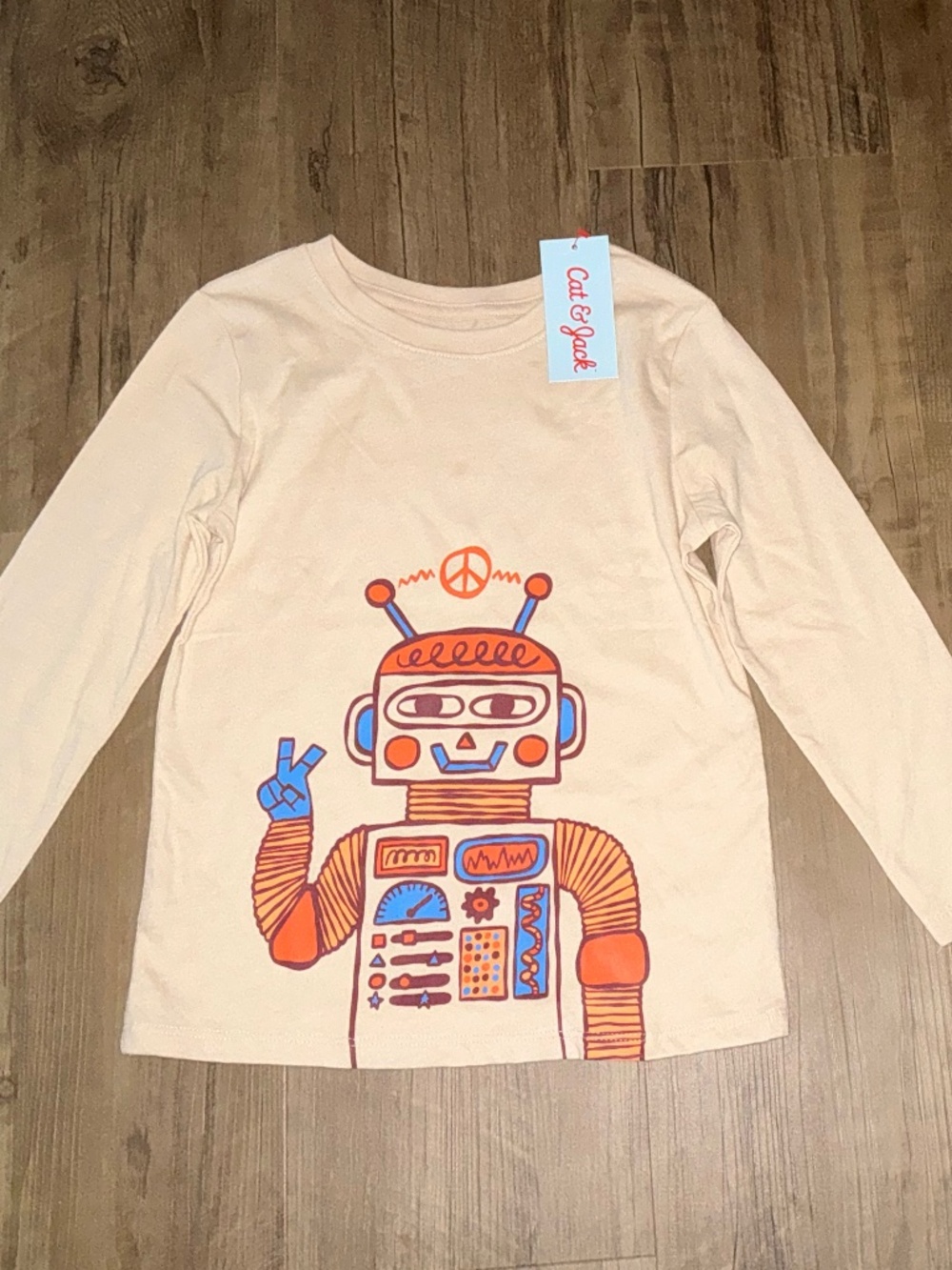 Cat & Jack Toddler Boys' Long Sleeve Robot Graphic T-Shirt, size 5T